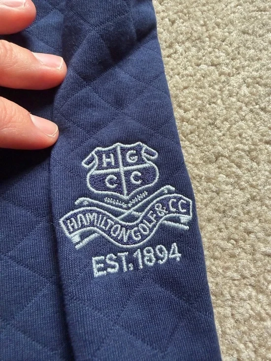 RLX Ralph Lauren Quilted Quarter Zip Pullover Blue XL Golf Performance Sweater - Picture 11 of 13